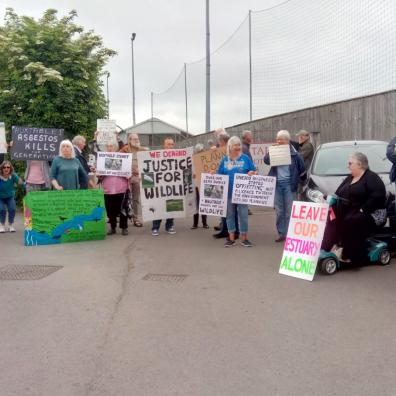 Protestors against the Yelland development on the Taw estuary in North Devon 