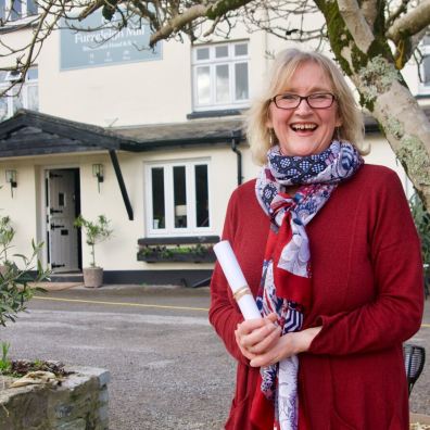 Helen Sieroda – founder and director of Wise Goose Coaching  with her B Corp certificate 