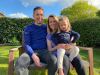 Family sitting on bench