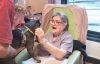 Dudley with resident Lucy Moore