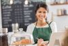 Person at counter in cafe