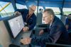 Mark Day, Lecturer and Patrick Beasley in the bridge simulator.